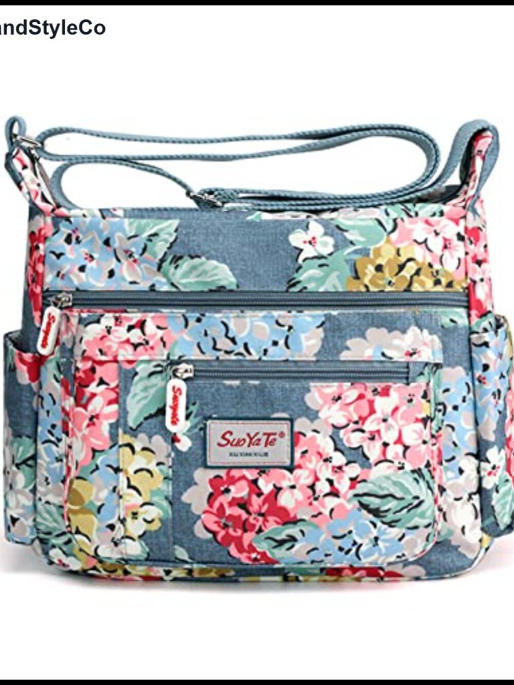 Womens Nylon Multi Pocket Crossbody Messenger Bag Lightweight Travel Shoulder